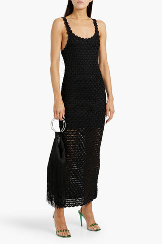 ALICE + OLIVIA BRAY SCALLOPED CROCHET MAXI DRESS - Size S
