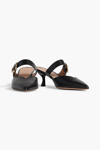 MALONE SOULIERS PHOENIX 45 BUCKLED LEATHER MULES - Size 40.5
