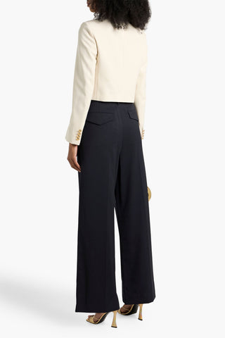 NILI LOTAN JOHAN WOOL-BLEND TWILL WIDE-LEG PANTS - Size 0