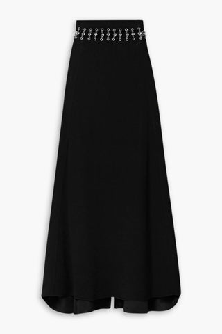 RABANNE CUTOUT EMBELLISHED CADY MAXI SKIRT - Size 38