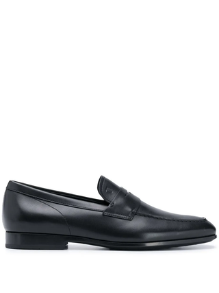 Tods Leather Penny Loafers Black