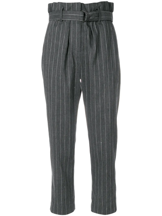 Brunello Cucinelli Brunello Cucinelli Pinstripe High-Waist Belted Tapered Trousers