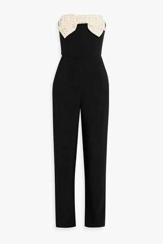 SALONI SABLE STRAPLESS EMBELLISHED CADY JUMPSUIT - Size 14