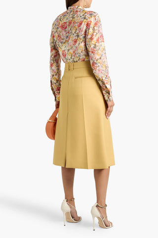 MIKAEL AGHAL FLORAL-PRINT CREPE DE CHINE BLOUSE - Size 12