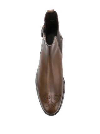 Tods Tod's Leather Chelsea Boots with Brogue Detail and Buckle