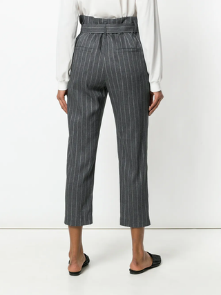 Brunello Cucinelli Brunello Cucinelli Pinstripe High-Waist Belted Tapered Trousers