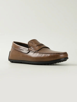 Tods Leather Gommino Driving Shoes in Nude