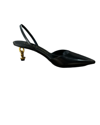 Tom Ford Leather Sculpted Chain Heel Slingback Pumps