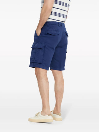 Brunello Cucinelli Cotton Cargo Shorts in Dark Blue