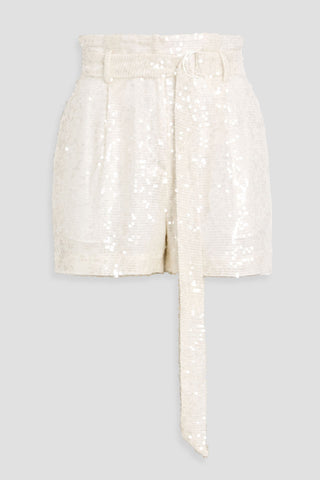 LAPOINTE BELTED SEQUINED CHIFFON SHORTS - Size 4
