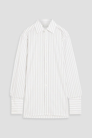 MAISON MARGIELA STRIPED COTTON-POPLIN SHIRT - Size 40