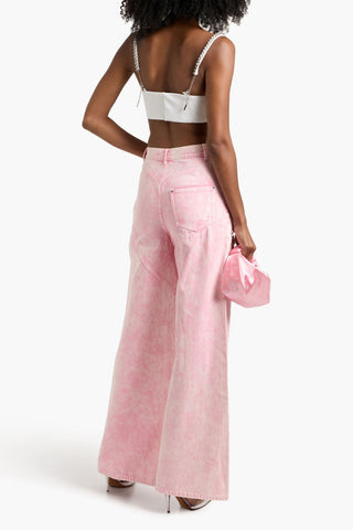 AREA CROPPED CRYSTAL-EMBELLISHED PONTE BUSTIER TOP - Size L