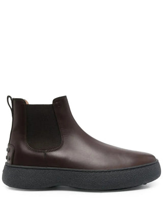 Tods Smooth Leather Chelsea Boots with Chunky Sole