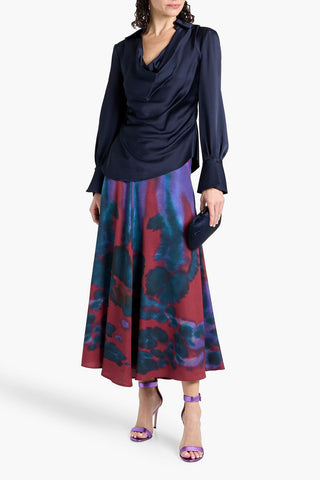SIMKHAI SYMONE DRAPED SATIN-CREPE BLOUSE - Size 0