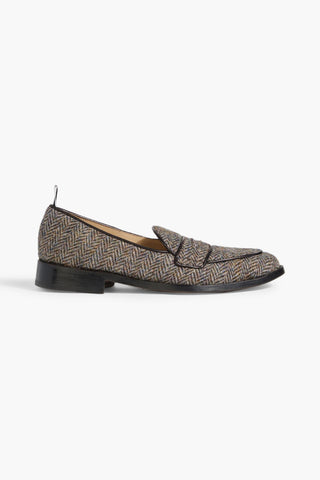 THOM BROWNE VARSITY HERRINGBONE TWEED LOAFERS - Size 8