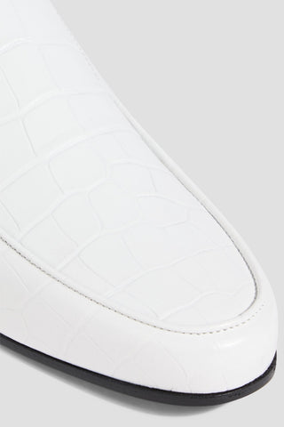 TOTEME CROC-EFFECT LEATHER LOAFERS - Size 38