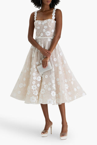 BRONX AND BANCO MADEMOISELLE EMBELLISHED TULLE MIDI DRESS - Size 10
