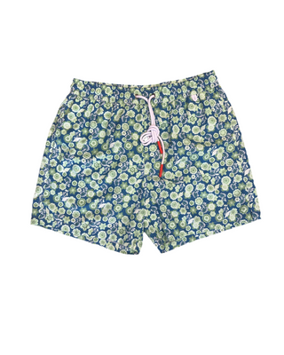 ISAIA Floral Print Drawstring Swim Trunks