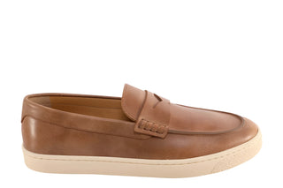 Brunello Cucinelli Light Brown Leather Penny Loafers with Sneaker Sole