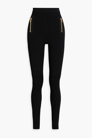 BALMAIN RIBBED-KNIT SKINNY PANTS - Size 48