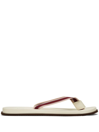 Brunello Cucinelli Striped Textile Strap Thong Sandals