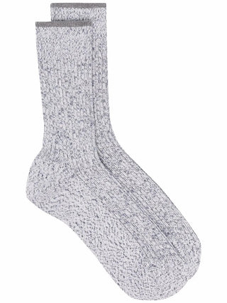 Brunello Cucinelli Marled Ribbed Crew Socks with Contrast Cuff