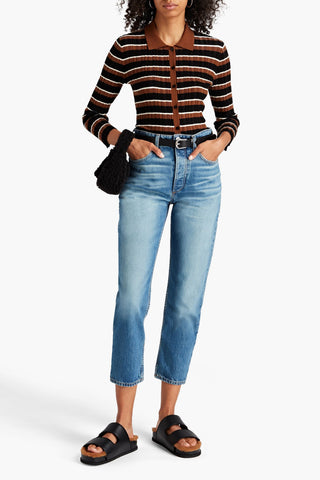RAG & BONE NINA CROPPED FADED HIGH-RISE SLIM-LEG JEANS - Size 28