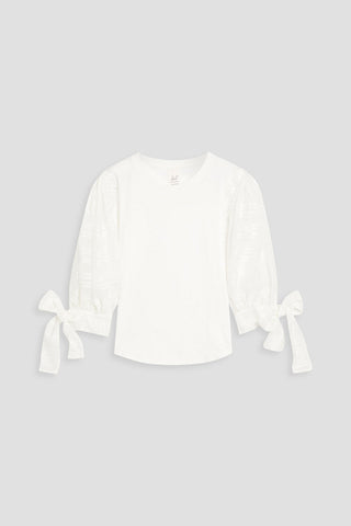 CINQ À SEPT CARLIE ORGANZA-JACQUARD AND STRETCH-COTTON JERSEY TOP - Size S