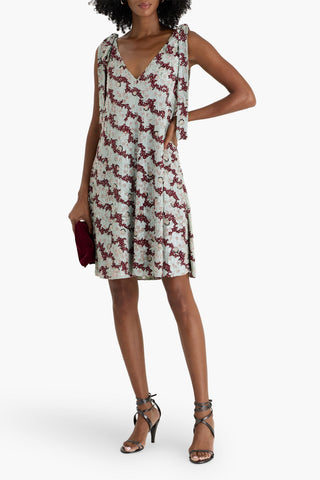 VALENTINO GARAVANI EMBELLISHED SILK-CHIFFON MINI DRESS - Size 40