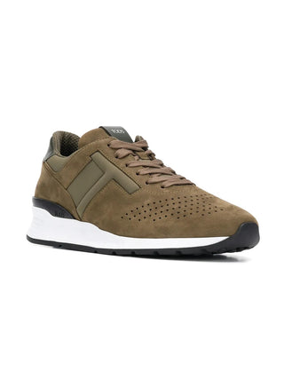 Tods Suede Perforated Low-Top Sneakers with Contrast Sole