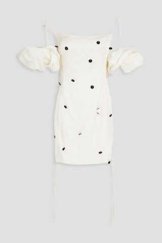 JACQUEMUS CHOUCHOU POLKA-DOT SATIN MINI DRESS - Size 42