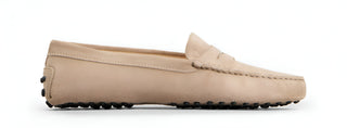 Tods Suede Gommino Driving Shoes Natural
