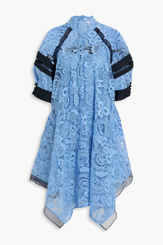 3.1 PHILLIP LIM CORDED LACE AND COTTON-TWILL DRESS - Size XS