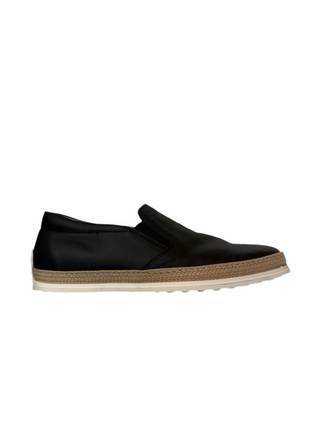 Tods Leather Slip-On Loafers with Espadrille Sole