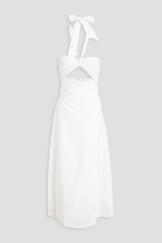 MARA HOFFMAN PAULA CUTOUT TENCEL-BLEND HALTERNECK MIDI WRAP DRESS - Size 0