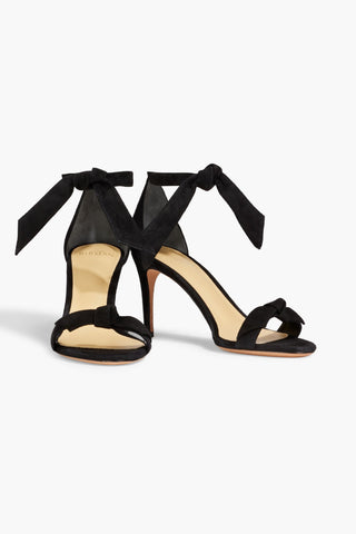 ALEXANDRE BIRMAN CLARITA 75 BOW-DETAILED SUEDE SANDALS - Size 36