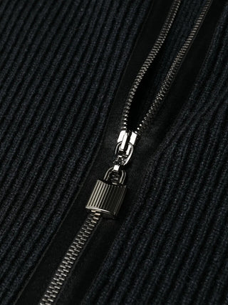 Tom Ford Ribbed Knit Front Zip Midi Skirt