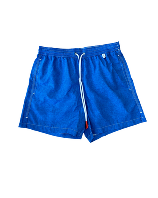 ISAIA Textured Drawstring Swim Trunks - Blue