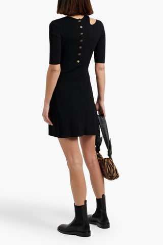 MAJE CUTOUT RIBBED-KNIT MINI DRESS - Size 34