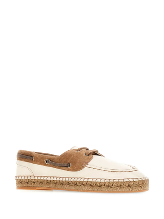 Brunello Cucinelli New Lamb Leather Suede Boat Espadrilles