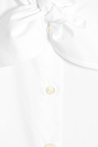 FRAME THE WEDNESDAY BOW-DETAILED COTTON-POPLIN SHIRT - Size S