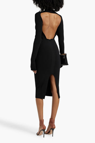 RICK OWENS COLUMN CUTOUT STRETCH-KNIT MIDI DRESS - Size M