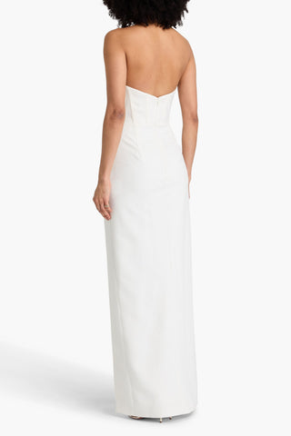 MARCHESA NOTTE STRAPLESS TWISTED STRETCH-CREPE MAXI DRESS - Size 6