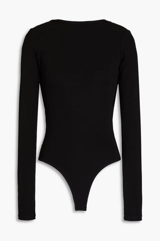 GOLDSIGN CUTOUT RIBBED-JERSEY BODYSUIT - Size M
