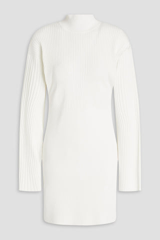 HERVÉ LÉGER RIBBED-KNIT MINI DRESS - Size L