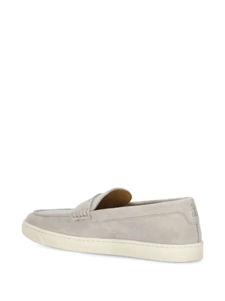 Brunello Cucinelli Suede Penny Loafers in Sand