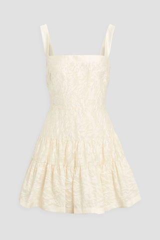 SIMKHAI LAILA TIERED JACQUARD MINI DRESS - Size 4
