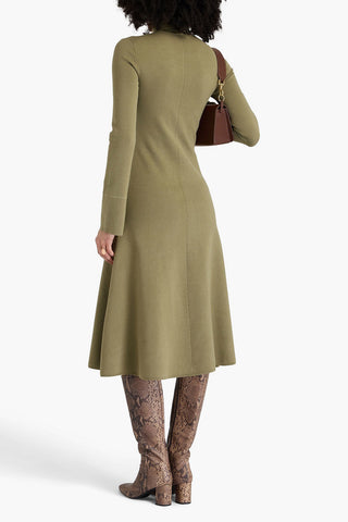 JOSEPH SILK-BLEND TURTLENECK MIDI DRESS - Size M