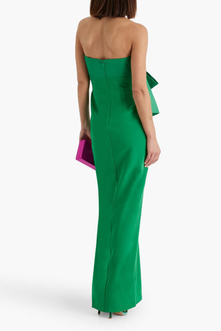 MARCHESA NOTTE STRAPLESS BOW-DETAILED TAFFETA AND CREPE GOWN - Size 8