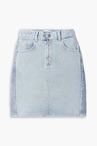 ISABEL MARANT VABELIA SHIRRED DENIM MINI SKIRT - Size 40